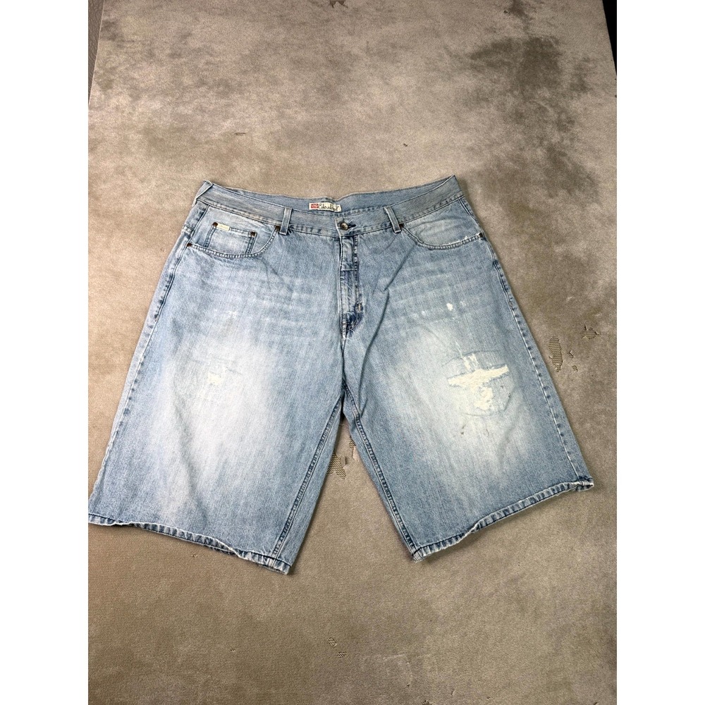 Vintage Ecko Unltd. Unlimited Shorts Mens 44B Blue Cotton High Rise Distressed